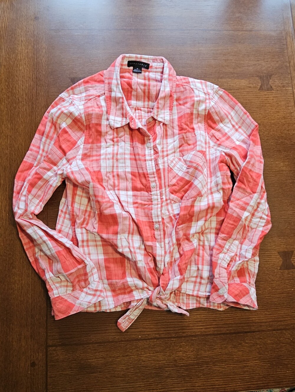 Sanctuary Button Front Plaid Blouse XL